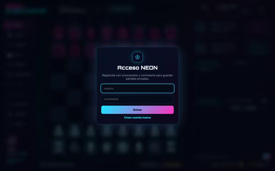 Captura del proyecto NEON CHECKMATE