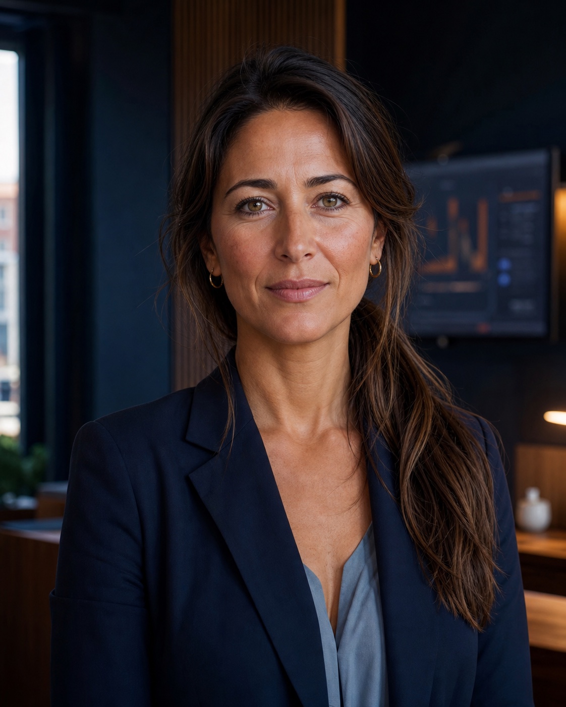 Retrato sintético de NORA, agente IA y Responsable de Growth y Customer Success de Vibe2Code