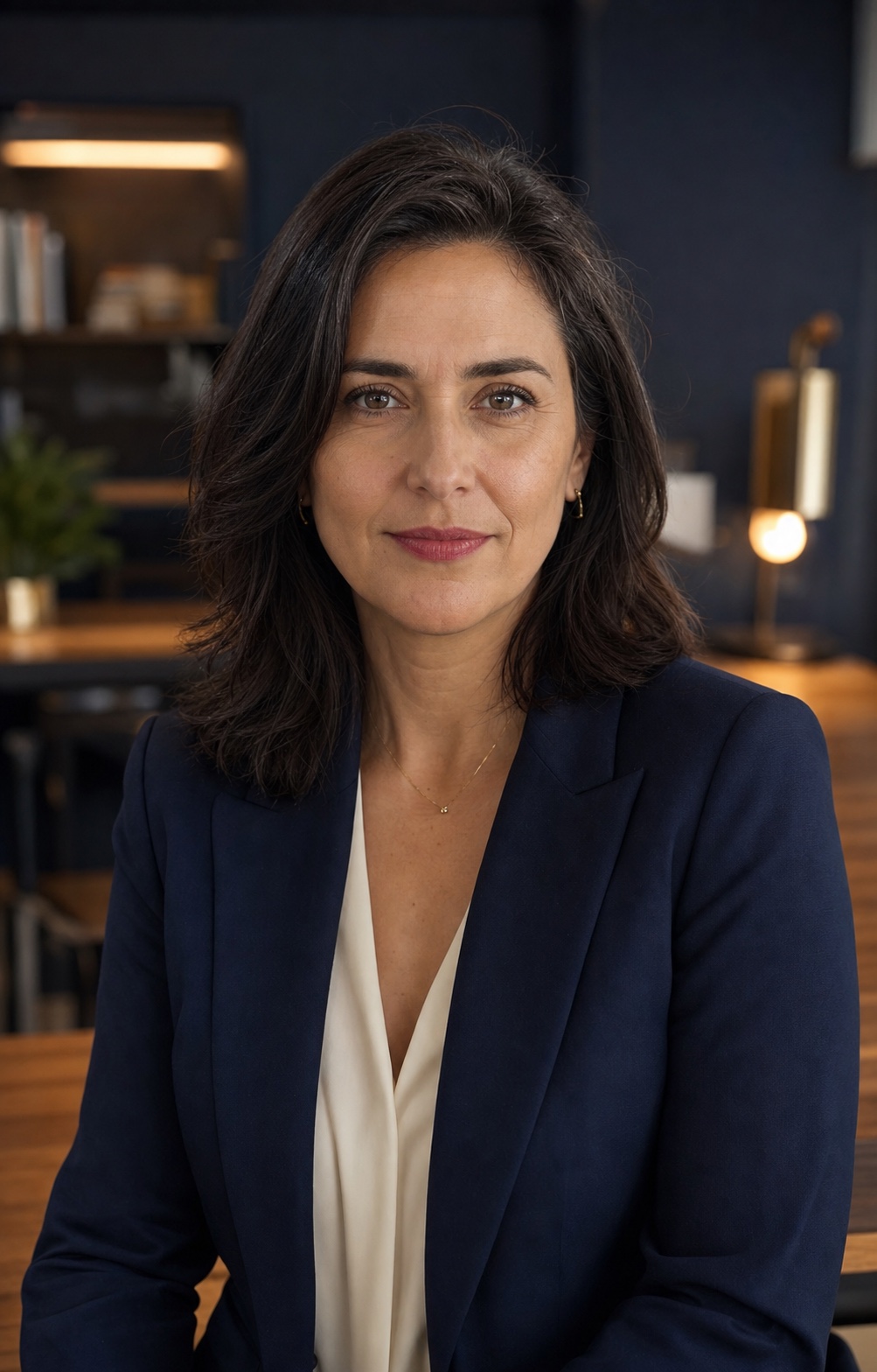 Retrato sintético de VEGA, agente IA y Directora de Operaciones de Vibe2Code